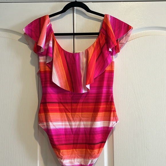 Trina Turk off the shoulder one piece suit. - Picture 4 of 4